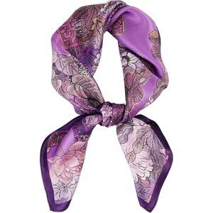Pure Mulberry Geometry Square Scarf Women Soft Head Neck Scarf Gift Packed